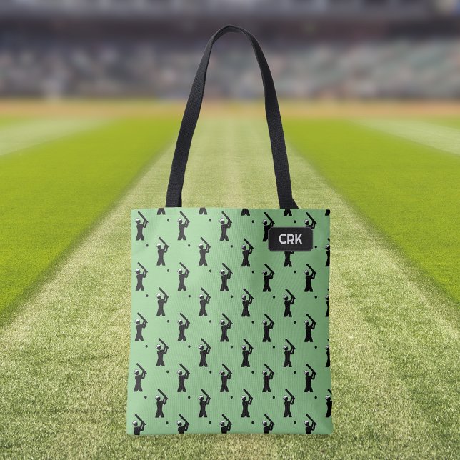 Cricket Pattern - Players-Batting - Ihre Initialen Tasche (Von Creator hochgeladen)