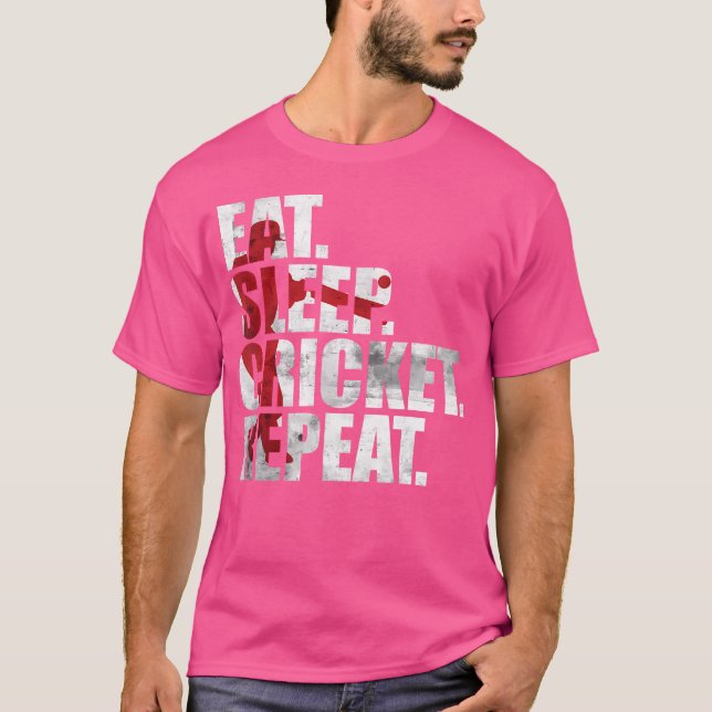 Cricket Player Apparel isst schlafende Cricket Wie T-Shirt (Vorderseite)