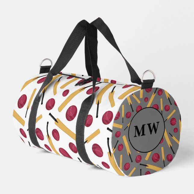 Cricket Player Cricket Balls Gemustert Duffle Bag (Linke Seite)