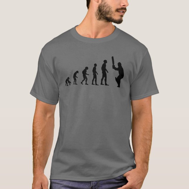 Cricket Player Fans Trainerteam Funny Evolu T-Shirt (Vorderseite)