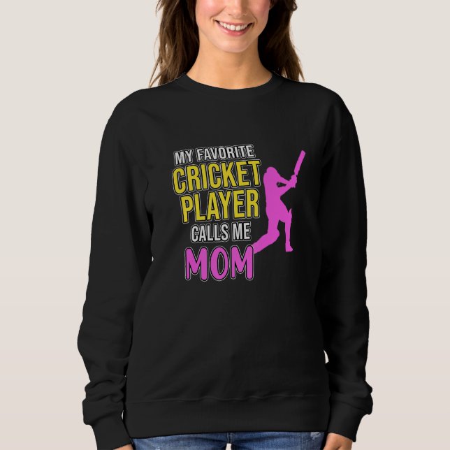 Cricket Player nennt mich Mama Sportteam Coach Gra Sweatshirt (Vorderseite)
