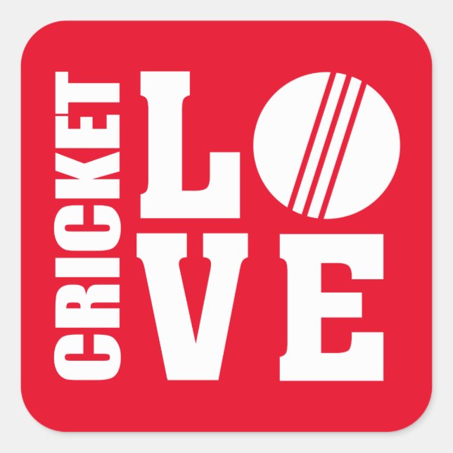 Cricket Quadratischer Aufkleber (Vorderseite)