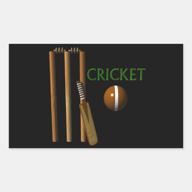 Cricket Rechteckiger Aufkleber (Vorderseite)