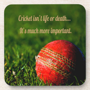 Cricket Red Ball Funny Motivierend Getränkeuntersetzer