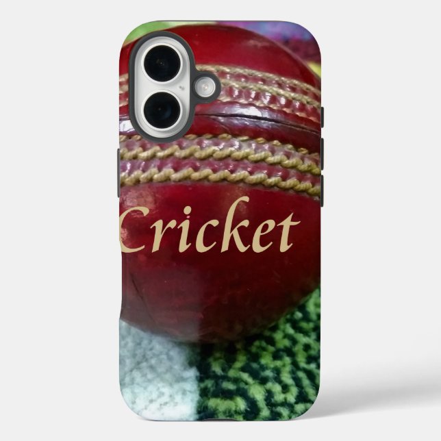 Cricket: rote Kunsthandwerksdrucke iPhone 16 Hülle (Rückseite)