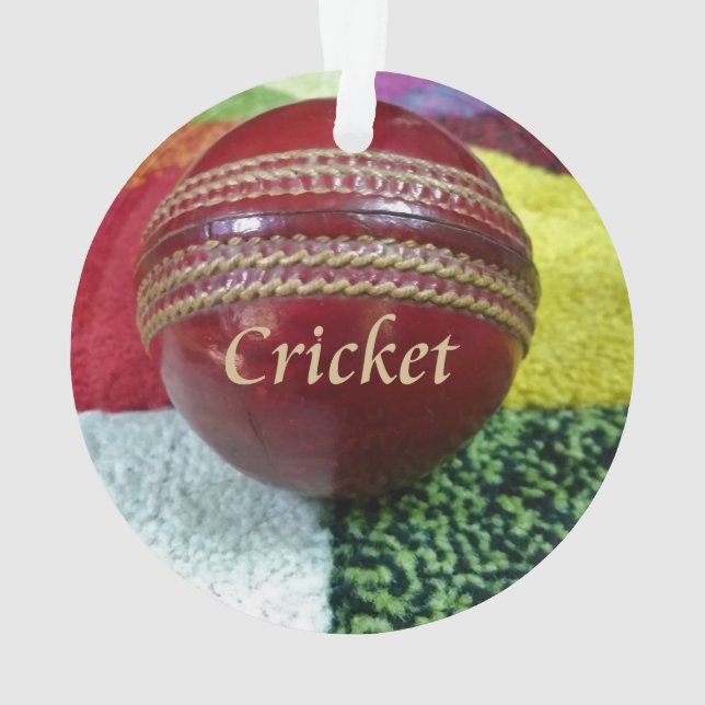 Cricket: rote Kunsthandwerksdrucke Ornament (Rückseite)