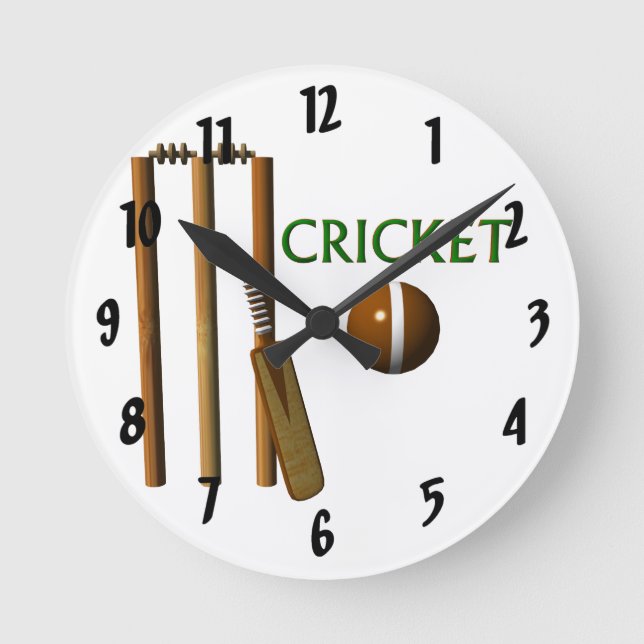 Cricket Runde Wanduhr (Vorderseite)