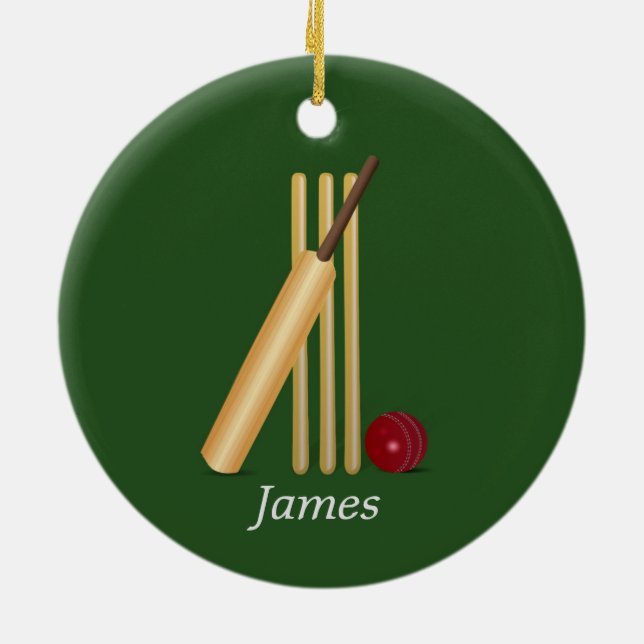 Cricket - Schablone für Wicket, Fledermaus und Bal Keramik Ornament (Hinten)