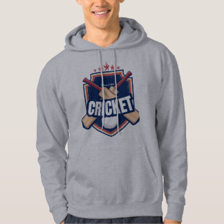 Cricket-Schläger mit Ball und geschriebenem Text Hoodie