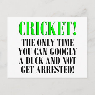 CRICKET Shirts, T - Shirt und Geschenke! Postkarte