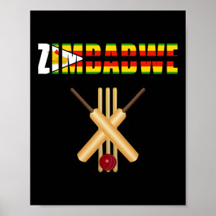 Cricket Simbabwe Flagge T Ll Wicket Poster