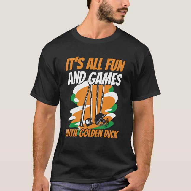 Cricket-Spiel für den indischen Cricket-Spieler T-Shirt (Vorderseite)