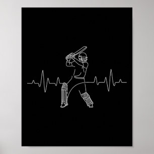 Cricket-Spiel-Herzschlag - Tsman-Cricketspieler-Bo Poster