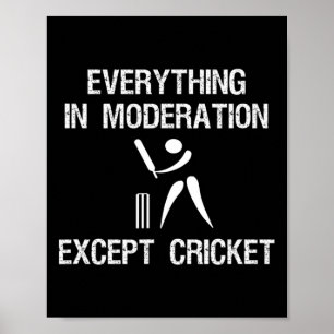 Cricket-Spiel - Lustige Moderation - Spieler Poster