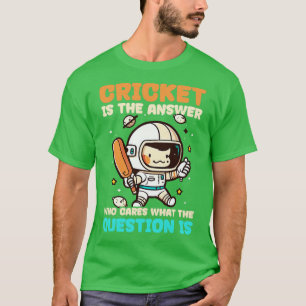 Cricket-Spieler, der sich um die Frage kümmert T-Shirt