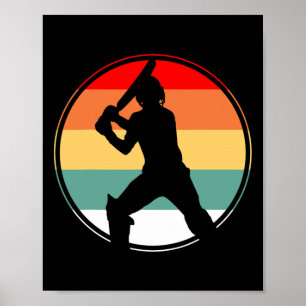 Cricket-Spieler-Trainer Retro-Geschenk Sport Poster