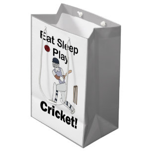Cricket Sport Essen Schlafen Spielen Cricket Mittlere Geschenktüte