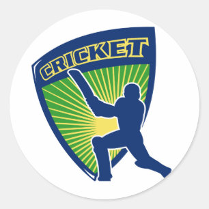 Cricket Sport Schlagmann Schlagschild Runder Aufkleber