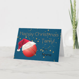 Cricket Sports Christmas Personalized For Him Holi Feiertagskarte