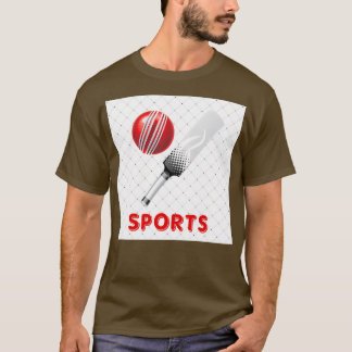 Cricket Sports Design für Redblasen Aufkleber T-Shirt
