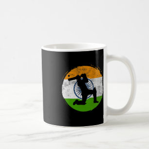 Cricket-Sportspiel Flagge Indiens Cricket-Spieler Kaffeetasse