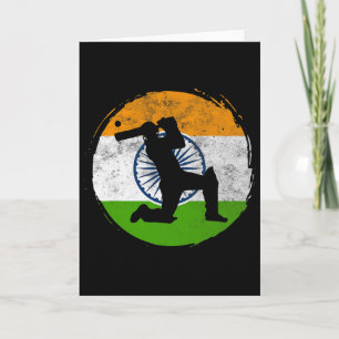 Cricket-Sportspiel Flagge Indiens Cricket-Spieler Karte