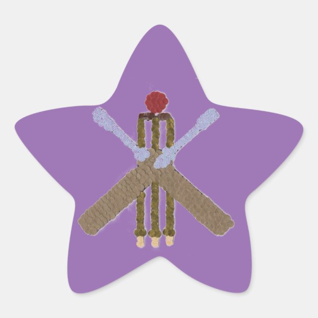 Cricket-Star-Aufkleber/Etikett Stern-Aufkleber (Vorderseite)