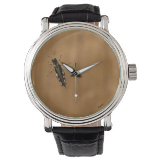 Cricket sur la montre poignet en verre