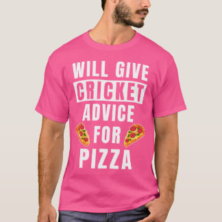Cricket-Tipps für Pizza-Sportler-Training Spaß T-Shirt