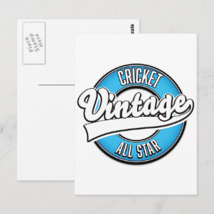 Cricket Vintage All-Star-Logo Postkarte