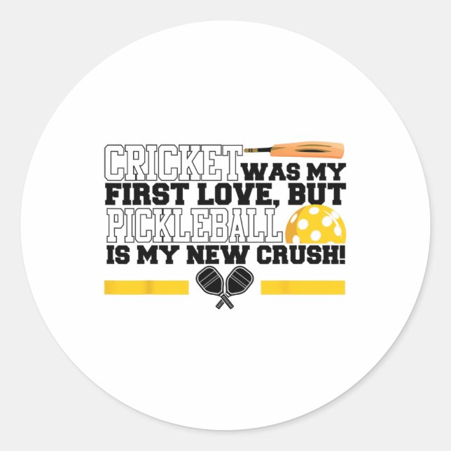 Cricket Was My First Love  Runder Aufkleber (Vorderseite)