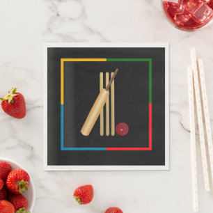 Cricket, Weide, Fledermaus und Ball, Serviette