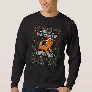 Cricket Weihnachten Bartagame hässlicher Weihnacht Sweatshirt