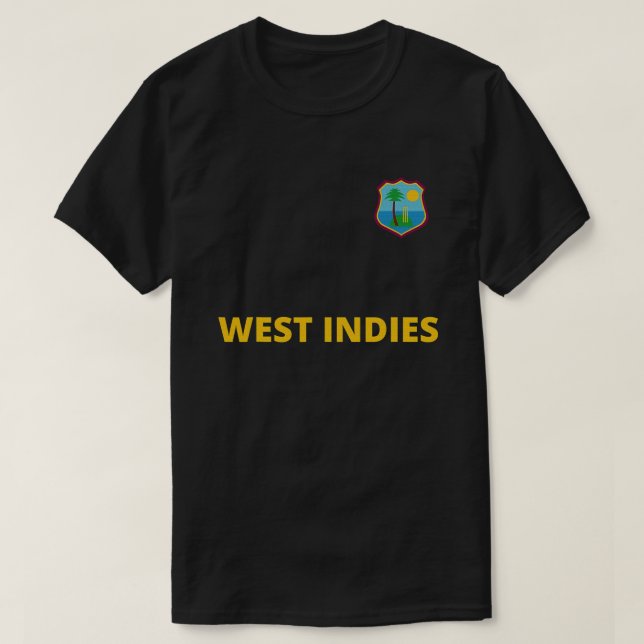 Cricket West Indies Fan Helmet Ball und Bat Design T-Shirt (Design vorne)