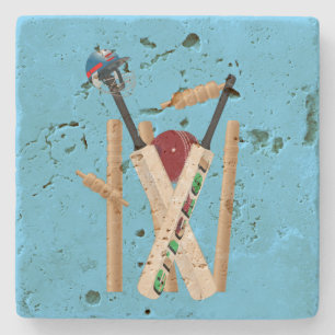 Cricket-Wickel, Helm, Fledermäuse und Ballast, Steinuntersetzer