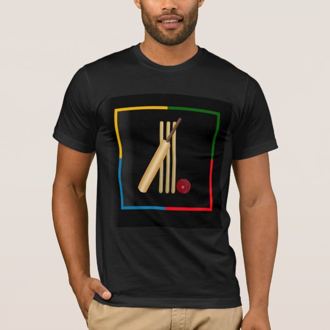 Cricket, wicket, bat and ball,  T-Shirt (Vorderseite)