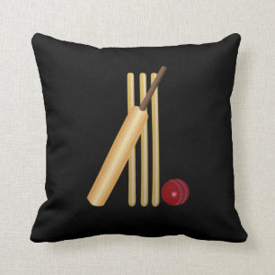 Cricket - Wicket, Bat und Ball Kissen