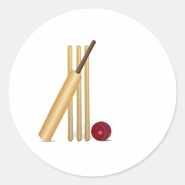 Cricket Wicket Runder Aufkleber (Vorderseite)