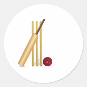 Cricket Wicket Runder Aufkleber