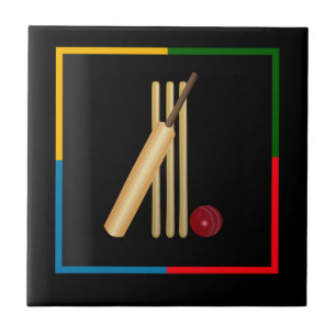 Cricket, Wicket, Schläger und Ball,  Fliese