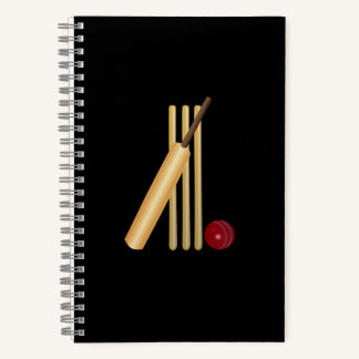 Cricket - Wicket, Schläger und Ball Notizbuch