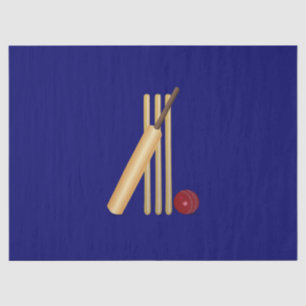 Cricket, Wicket, Schläger und Ball, Seidenpapier