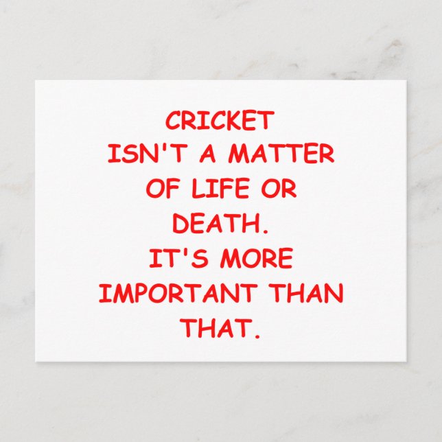 Cricket-Witz Postkarte (Vorderseite)
