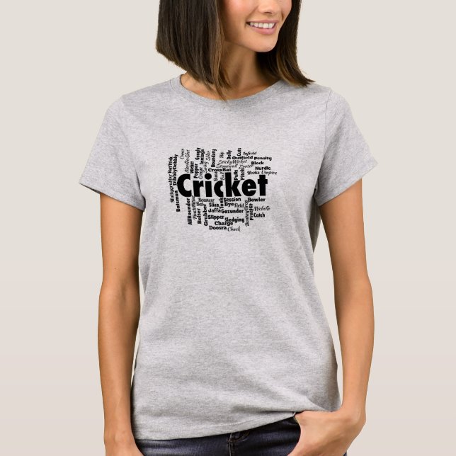 Cricket Word Cloud T-Shirt (Vorderseite)