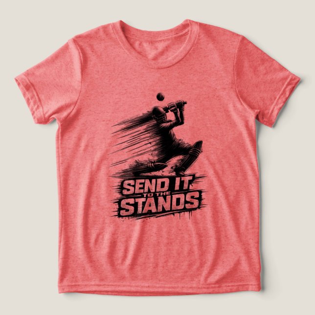 Cricket World Cup Power  T-Shirt Tri-Blend Shirt (Design Vorderseite)