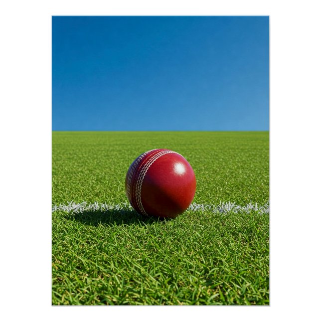 Cricketball auf Grenzmarkierung Poster (Vorderseite)