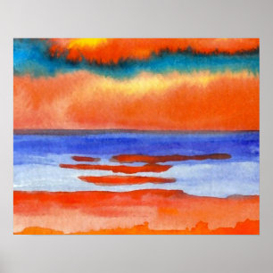 CricketDiane Ocean Poster - Lebhafter Sonnenunterg