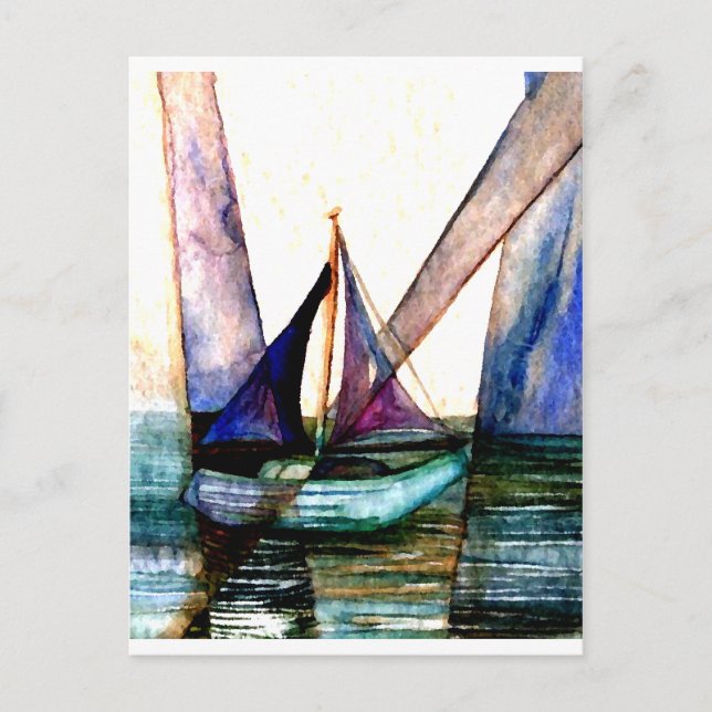 CricketDiane Sailboat Abstrakt 1 Segeln Postkarte (Vorderseite)