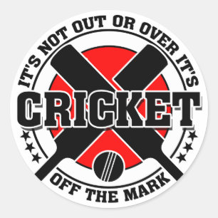 Cricketer ist vom Mark Cricket abgeschnitten Runder Aufkleber