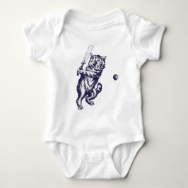 Cricketing Cat Geschenke Baby Strampler